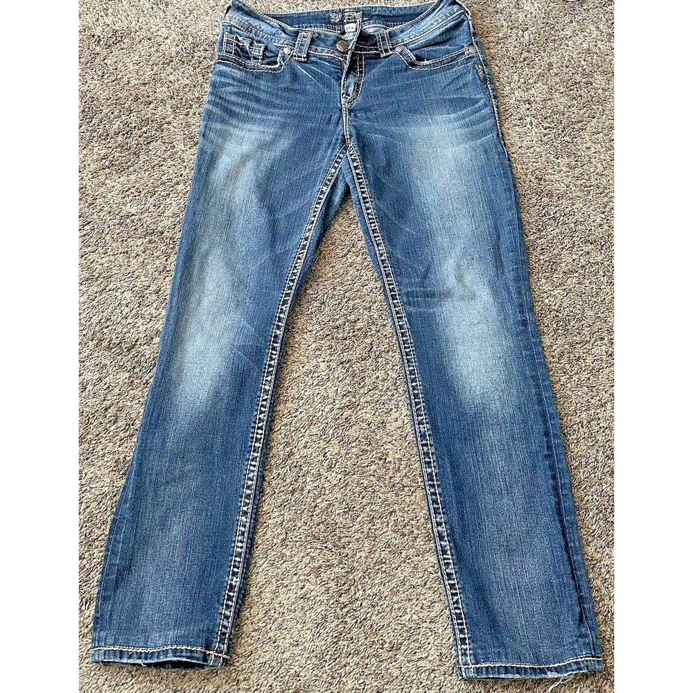 Silver Denim Jeans Women's Size 27x31 Suki Mid Pencil Skinny